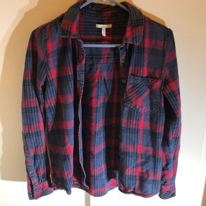 Red and navy blue flannel